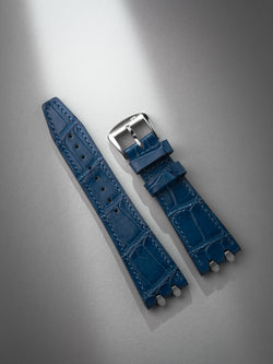 Naga Leather Strap Croc Blue