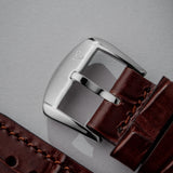 Naga Leather Strap Croc Dark Brown